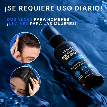 Suero capilar con Minoxidil 5% | Crecimiento y densidad visibles con biotina + keratina