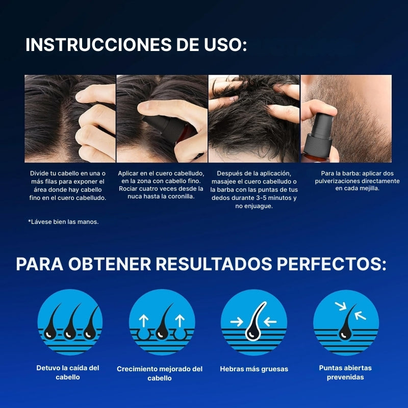 Suero capilar con Minoxidil 5% | Crecimiento y densidad visibles con biotina + keratina