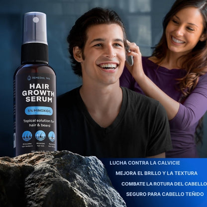 Suero capilar con Minoxidil 5% | Crecimiento y densidad visibles con biotina + keratina