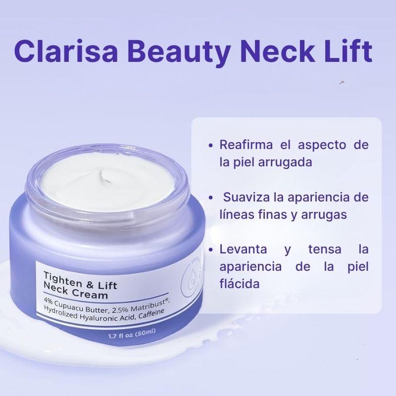 Clarisa Beauty Neck Lift™ | Crema reafirmante antiedad para Cuello & Escote
