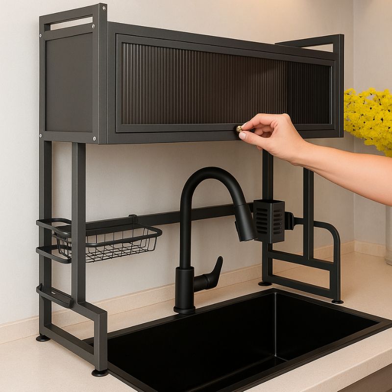 Escurridor de platos doble con tapa Chef Rack™  | Organización vertical y secado eficiente para tu cocina.