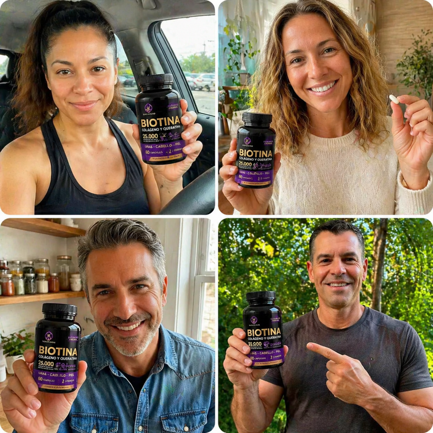 Hair Glow Plus - Biotina, Colágeno y Keratina