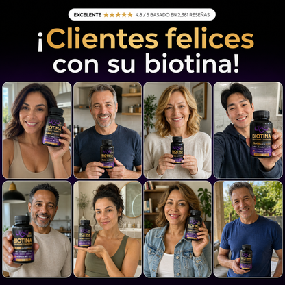 Hair Glow Plus - Biotina, Colágeno y Keratina