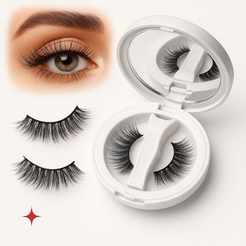 Pestañas Magnéticas con Aplicador + Rizador — Cero Irritación